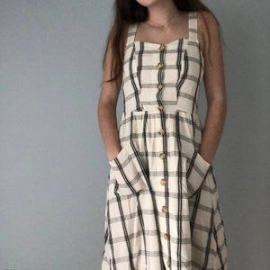 Plaid Button-Up Fat Face Dress